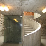 Hamar. Nya betongkonstruktioner i logen. Såväl ombyggnader som utställningar är ritade av Sverre Fehn. För de känsliga formarbetena engagerades möbelsnickare. Foto: Anita Stenler