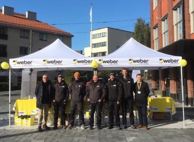 Gänget från Weber Saint-Gobain som gjorde betonggjutningsaktiviteten möjlig. Stort tack till er!